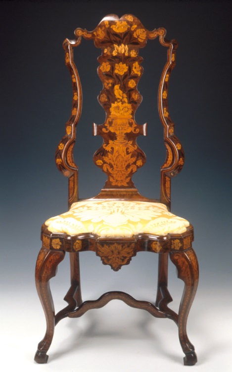 Dutch Rococo marquetry chairs